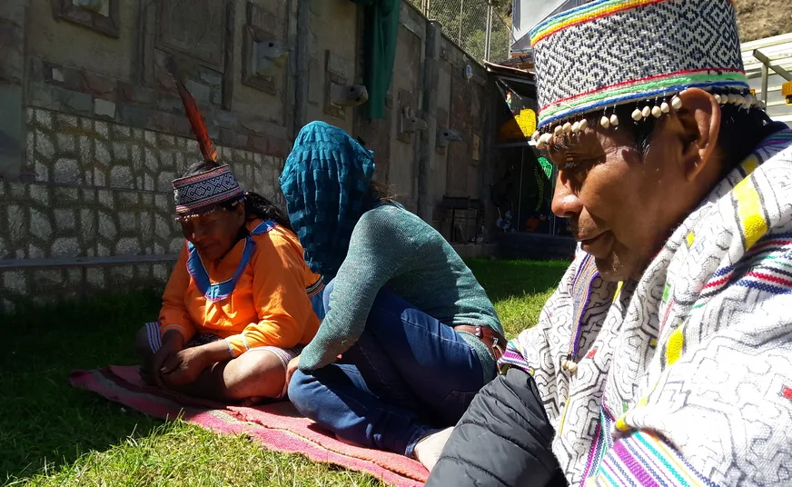 Outdoor altar for Ayahuasca ceremony under the stars