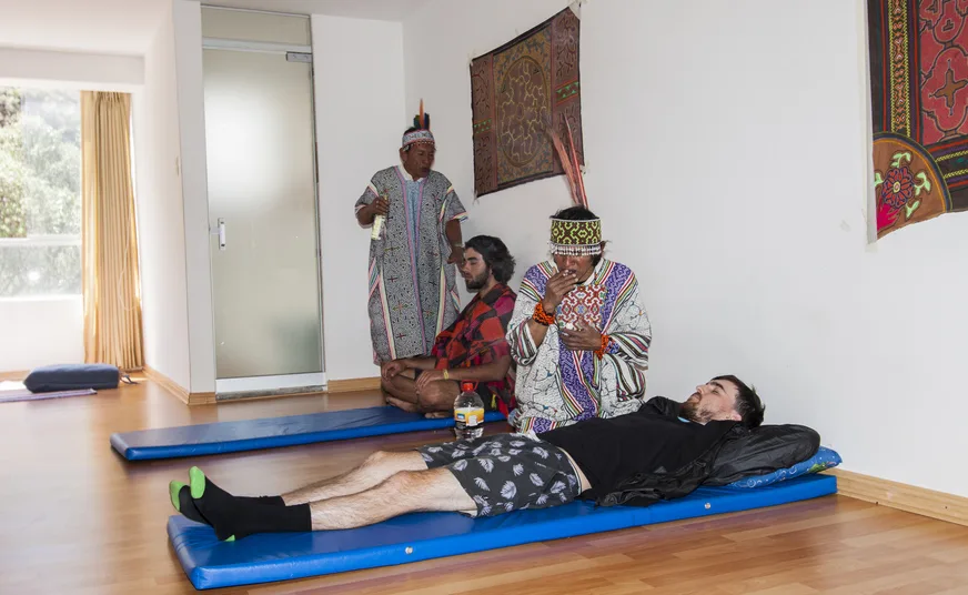 Ayahuasca group retreat ceremony participants