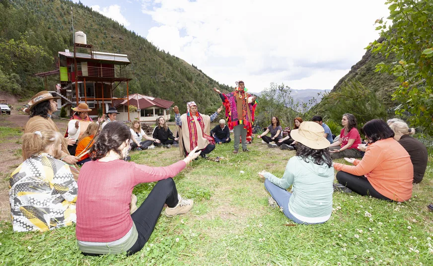 Shaman guidance during Wachuma ceremony