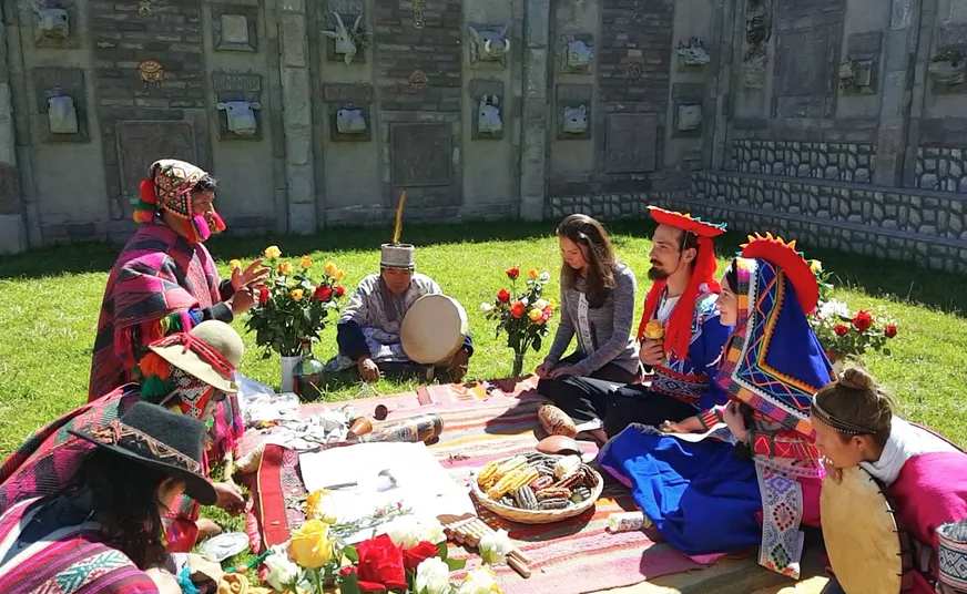 Ceremony of spiritual union and love led by Andean shamans in Cusco