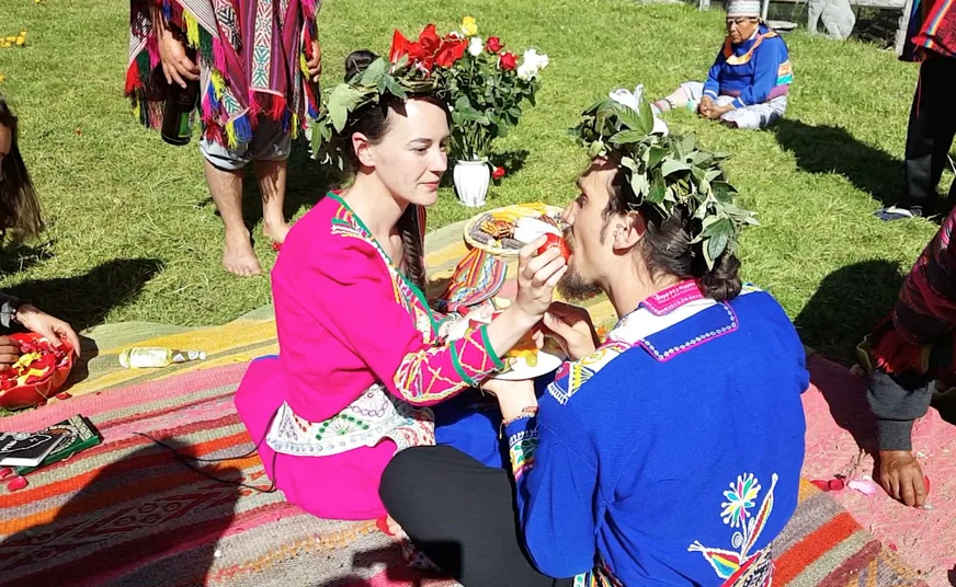 Traditional shamanic love ritual in Cusco for emotional connection and unity