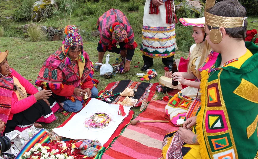 Inka love union ceremony in Cusco with ancestral energy blessings