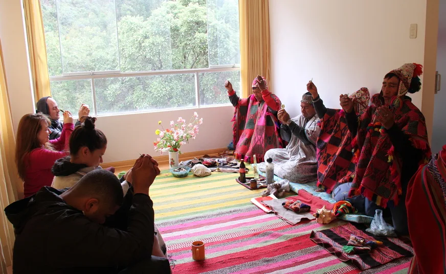 Individual Wachuma ceremony in sacred Cusco location